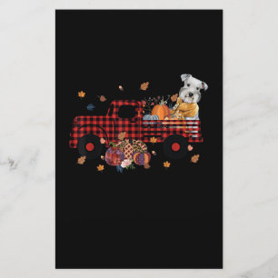 Schnauzer Pumpkin Truck Thanksgiving Halloween Briefpapier