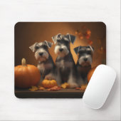 Schnauzer Pup Autumn Delight Pompoen  Muismat (Met muis)