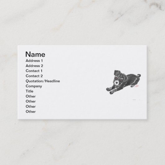 Schnauzer Pup Kaarten Sjabloon Visitekaartje (Voorkant)