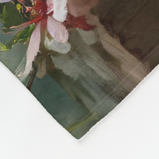 Schnauzer Puppy Among Spring Cherry Blossoms Fleece Deken (Hoek)