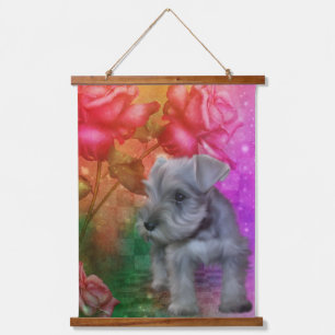Schnauzer Puppy Dog Animal Art Hangend Wandkleed