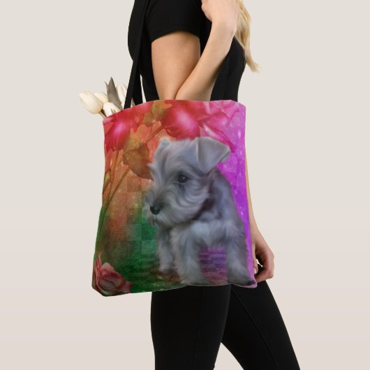 Schnauzer Puppy Dog Animal Art Tote Bag (Dichtbij)