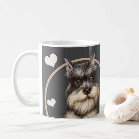 Schnauzer Puppy Dog elke snack die je maakt Koffiemok (Met donut)