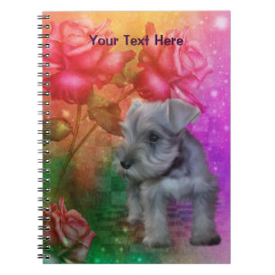 Schnauzer Puppy Fantasy Dog Art Notitieboek