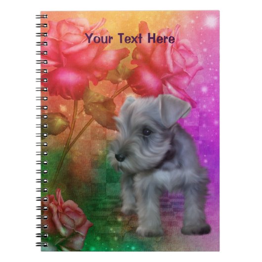 Schnauzer Puppy Fantasy Dog Art Notitieboek (Voorkant)