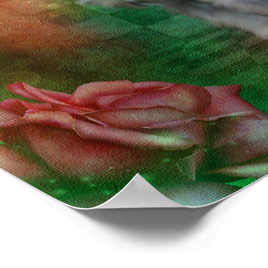 Schnauzer Puppy Fantasy Rozen Dog Poster (Hoek)