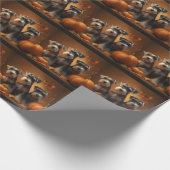 Schnauzer Puppy Herfst Delight Pompoen Cadeaupapier (Hoek)