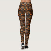 Schnauzer Puppy Herfst Delight Pompoen Leggings (Achterkant)