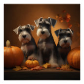 Schnauzer Puppy Herfst Delight Pompoen Perfect Poster (Voorkant)