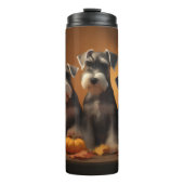 Schnauzer Puppy Herfst Delight Pompoen Thermosbeker (Voorkant)