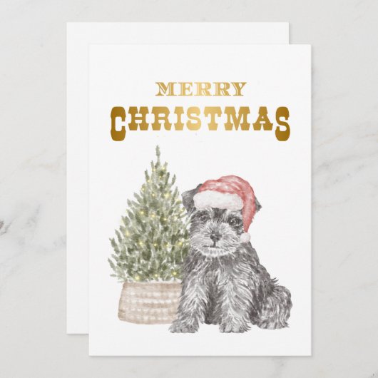 Schnauzer Puppy kerstkaart (Voorkant / Achterkant)