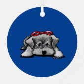 Schnauzer Puppy Kerstmis Metalen Ornament (Achterkant)