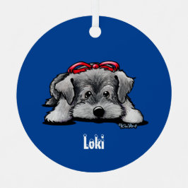 Schnauzer Puppy Kerstmis Metalen Ornament