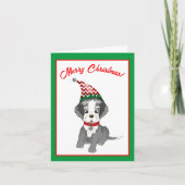 Schnauzer Puppy Merry Christmas Feestdagen Kaart (Voorkant)