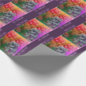 Schnauzer Puppy Rozen Hondenkunst Gepersonaliseerd Cadeaupapier (Hoek)