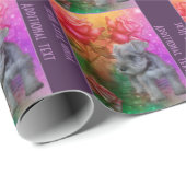 Schnauzer Puppy Rozen Hondenkunst Gepersonaliseerd Cadeaupapier (Rol Hoek)