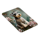 Schnauzer Puppy Spring Cherry Blossoms Flexible Magneet (Rechterzijde)