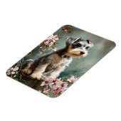 Schnauzer Puppy Spring Cherry Blossoms Flexible Magneet (Linkerzijde)