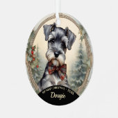 Schnauzer Puppy's Eerste Kerstmis Ornament (Voorkant links)