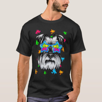 Schnauzer puzzel autisme bewustzijn hond t-shirt