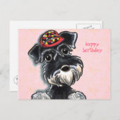 Schnauzer Red Pet off-Leash Art™ Briefkaart (Voorkant / Achterkant)