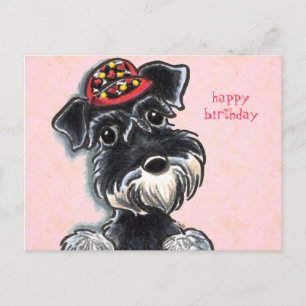 Schnauzer Red Pet off-Leash Art™ Briefkaart