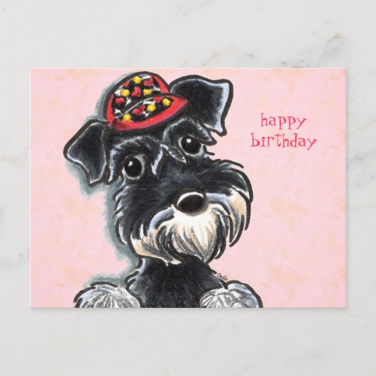 Schnauzer Red Pet off-Leash Art™ Briefkaart (Voorkant)