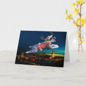 Schnauzer Reindeer Holiday Card - Carquinez Bridge Kaart (Gele Bloem)
