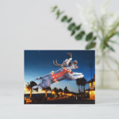 Schnauzer Reindeer Kerstmis Briefkaart - Benicia (Staand voorkant)