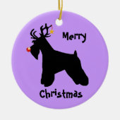 Schnauzer Reindeer Kerstmis Keramisch Ornament (Voorkant)