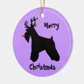 Schnauzer Reindeer Kerstmis Keramisch Ornament (Links)