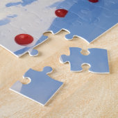 Schnauzer Rent in Sneeuw met Kerstmuts Legpuzzel (Zijkant)