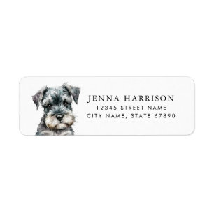 Schnauzer Retouradreslabel Etiket