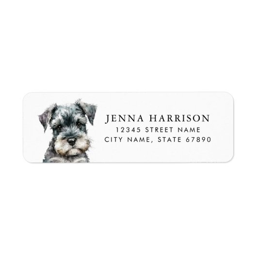 Schnauzer Retouradreslabel Etiket (Voorkant)