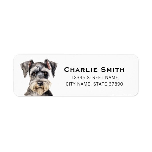 Schnauzer Return Address Labels (Voorkant)