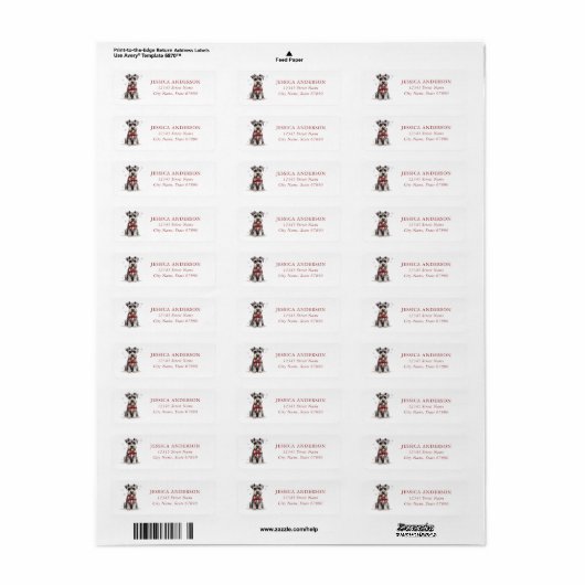 Schnauzer Return Address Labels (Full Sheet)