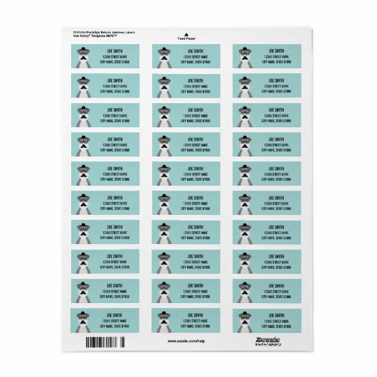 Schnauzer Return Address Labels (Full Sheet)