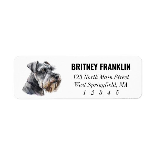 Schnauzer Return Address Labels (Voorkant)