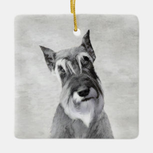 Schnauzer (Reus) Schilderij - Honden Kunst Keramisch Ornament