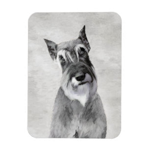 Schnauzer (Reus) Schilderij - Honden Kunst Magneet