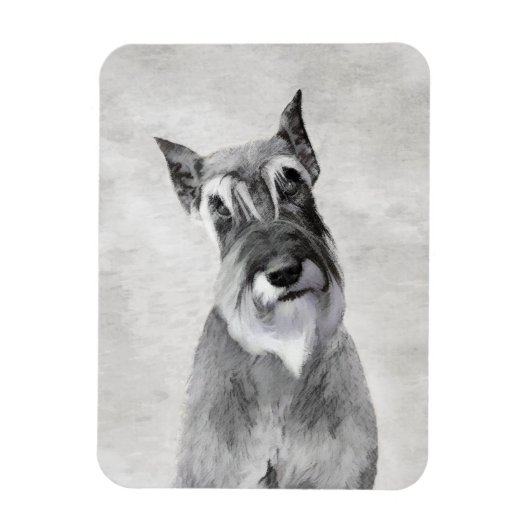 Schnauzer (Reus) Schilderij - Honden Kunst Magneet (Verticaal)