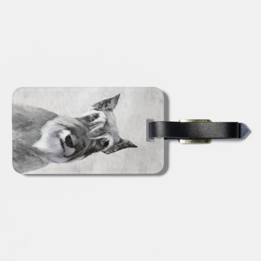 Schnauzer (reuzenschilderkunst) bagagelabel (Achterkant horizontaal)