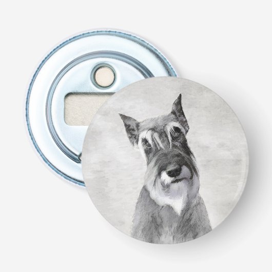 Schnauzer (reuzenschilderkunst) button flesopener (Voorkant)