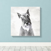 Schnauzer (reuzenschilderkunst) canvas afdruk (Insitu (Houten vloer))