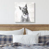 Schnauzer (reuzenschilderkunst) canvas afdruk (Insitu (Slaapkamer))