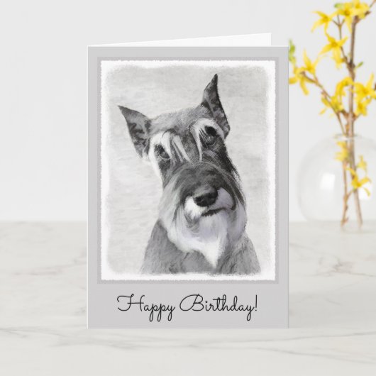 Schnauzer (reuzenschilderkunst) kaart (Gele Bloem)