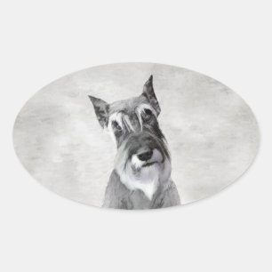Schnauzer (reuzenschilderkunst) ovale sticker