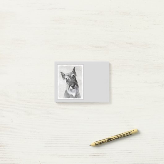 Schnauzer (reuzenschilderkunst) post-it® notes (Op bureau)