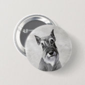 Schnauzer (reuzenschilderkunst) ronde button 5,7 cm (Voorkant /achterkant)