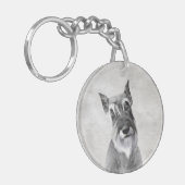 Schnauzer (reuzenschilderkunst) sleutelhanger (Voorkant Links)